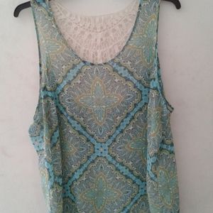 Maurices Size 3 Blue/Green Paisley Tank